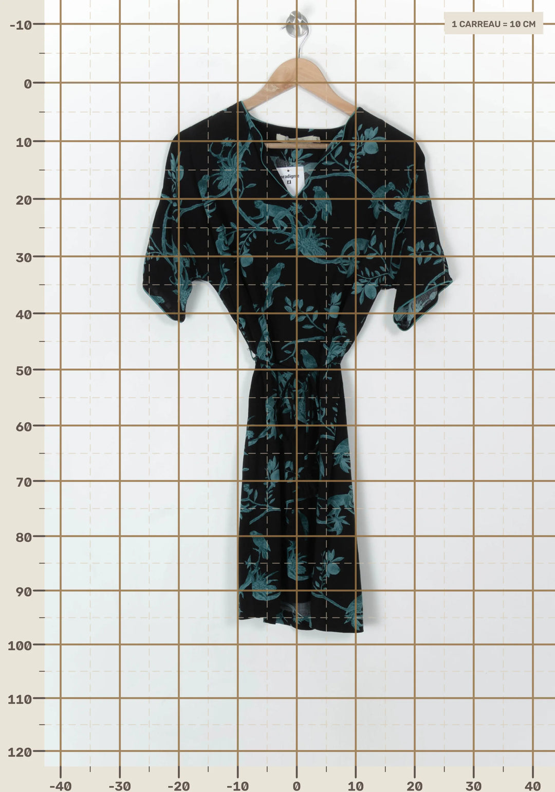Robe Noire et Verte - Taille S/36 de la marque La Fée Maraboutée | PARAD122617 - Vendu par Paradigme - Image 4