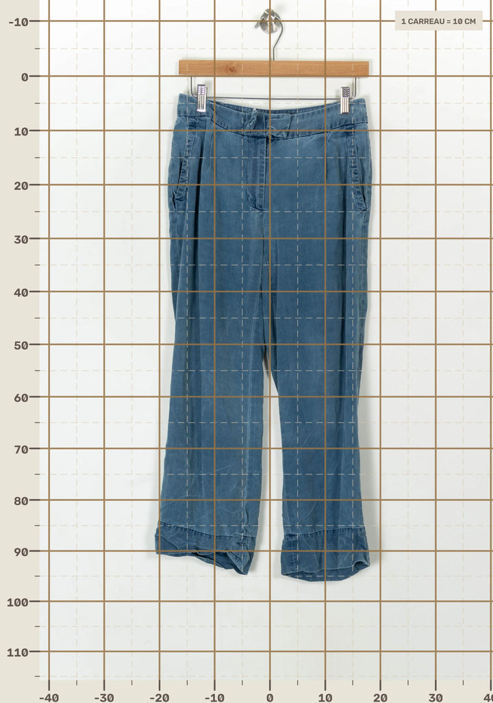 Pantalon Large Bleu - Taille S/36 de la marque Claudie Pierlot | PARAD122618 - Vendu par Paradigme - Image 4