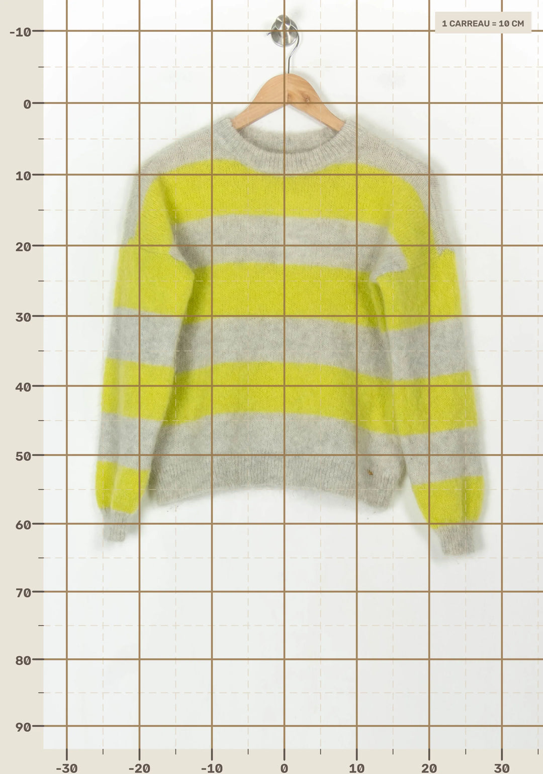 Pull Rayé Jaune et Gris - Taille XS/34 de la marque Des petits hauts | PARAD122621 - Vendu par Paradigme - Image 4