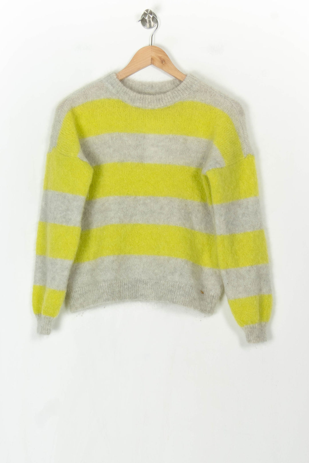Pull Rayé Jaune et Gris - Taille XS/34 de la marque Des petits hauts | PARAD122621 - Vendu par Paradigme - Image 2