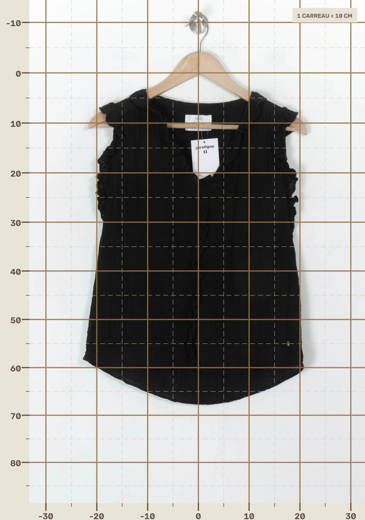 Blouse Noire - Taille XS/34 de la marque Des petits hauts | PARAD122623 - Vendu par Paradigme - Image 4