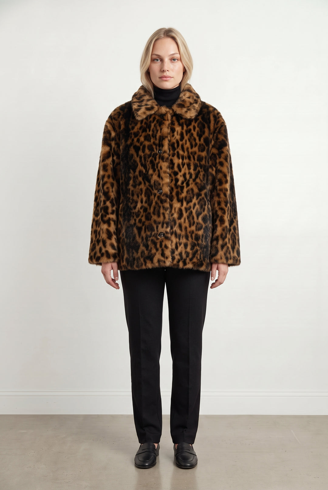 Manteau Léopard Marron et Noir - Taille L/40 de la marque Rosaé Paris | PARAD122626 - Vendu par Paradigme - Image 1