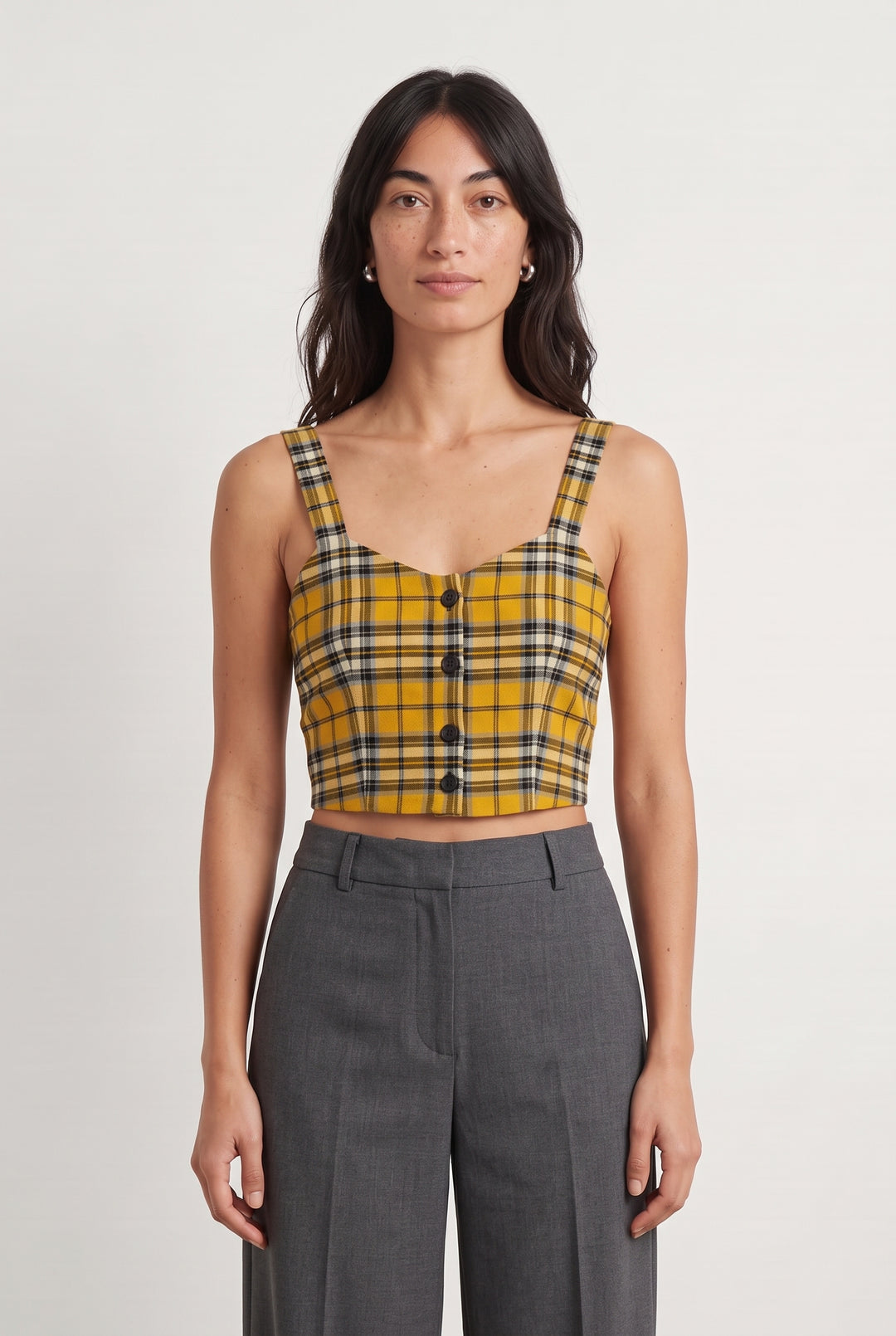 Crop top Jaune et Noir - Taille M/38 de la marque Maje | PARAD122638 - Vendu par Paradigme - Image 1
