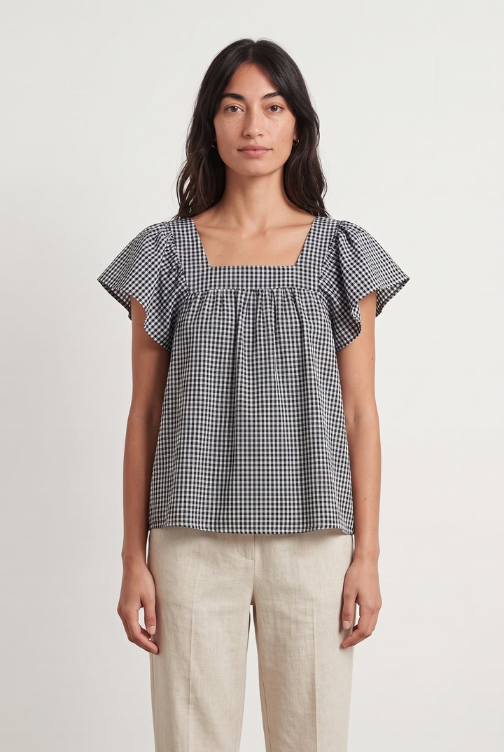 Blouse Noire et Blanche - Taille S/36 de la marque La Fée Maraboutée | PARAD122640 - Vendu par Paradigme - Image 1