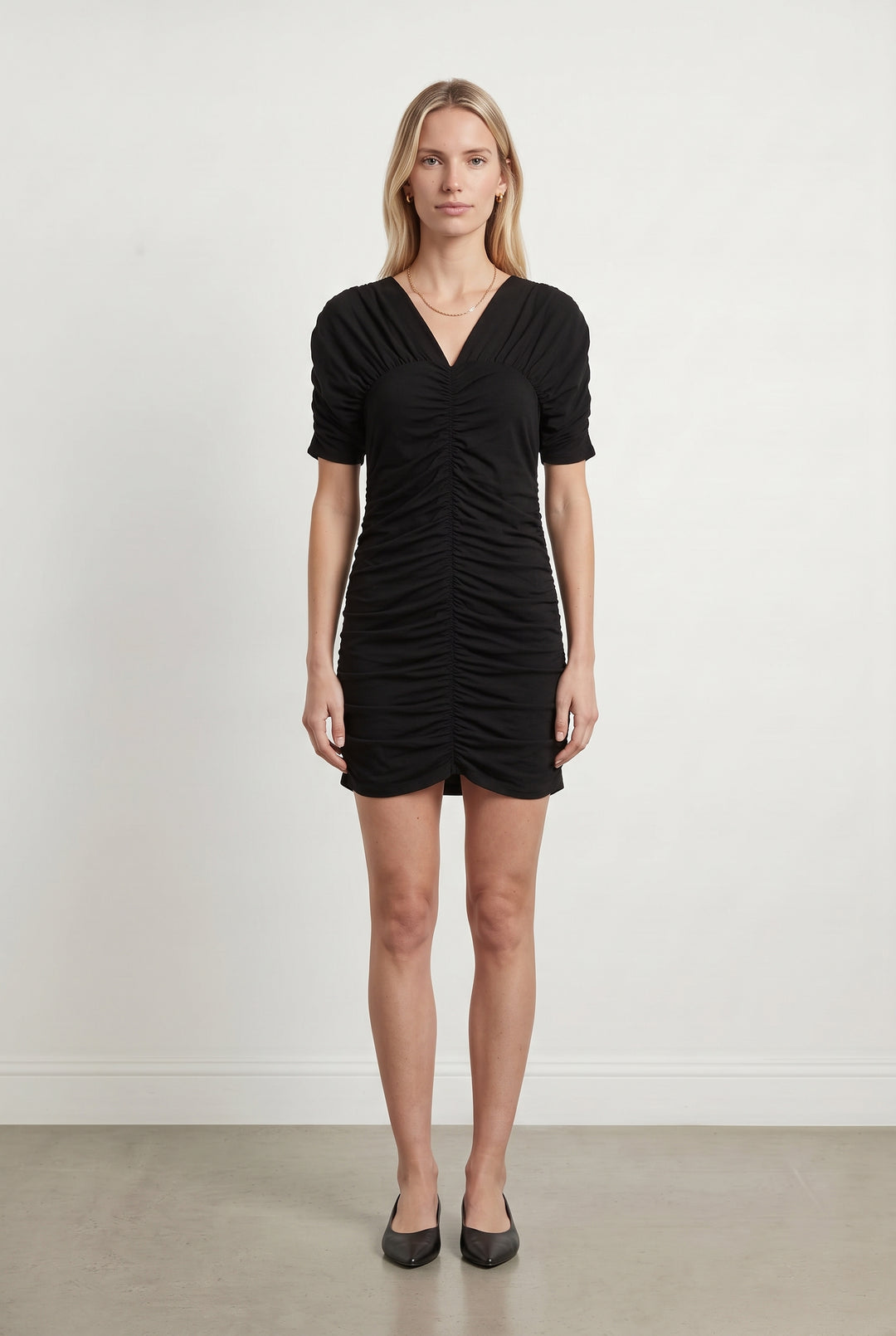 Robe Froncée Noire - Taille M/38 de la marque ZAPA | PARAD122644 - Vendu par Paradigme - Image 1