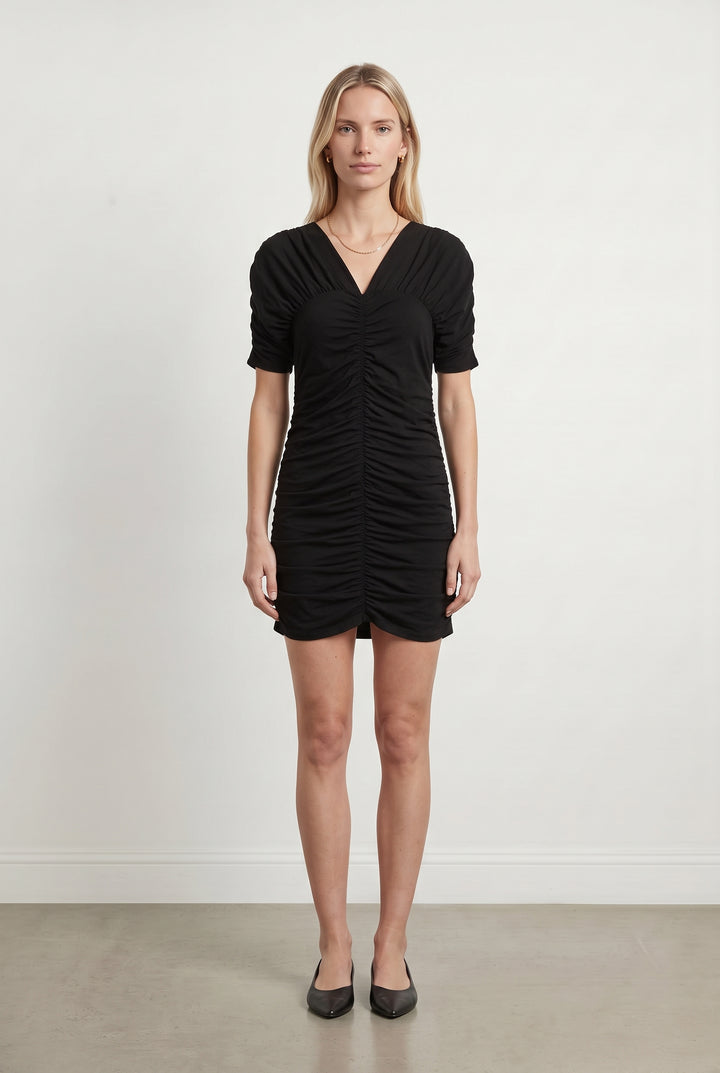 Robe Froncée Noire - Taille M/38 de la marque ZAPA | PARAD122644 - Vendu par Paradigme - Image 1