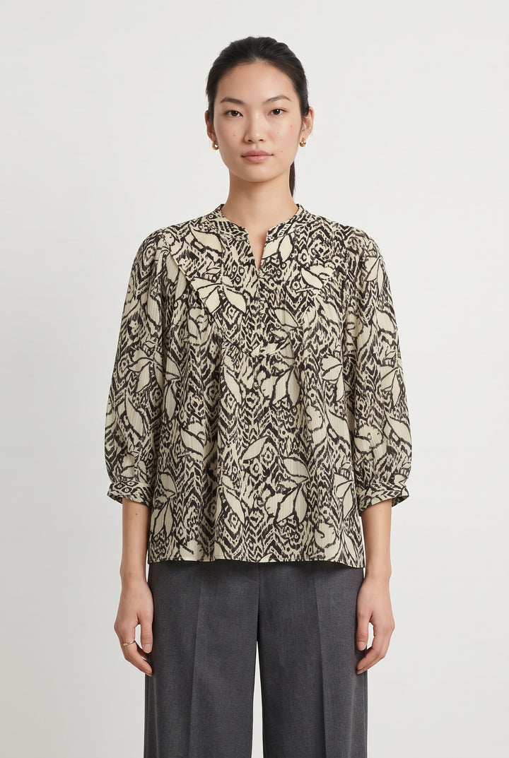 Blouse Noire et Beige - Taille M/38 de la marque Maison 123 | PARAD122646 - Vendu par Paradigme - Image 1