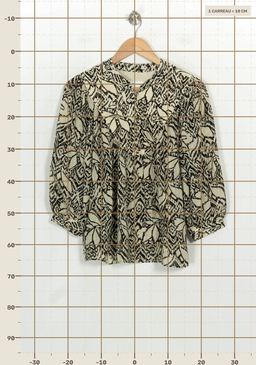 Blouse Noire et Beige - Taille M/38 de la marque Maison 123 | PARAD122646 - Vendu par Paradigme - Image 4