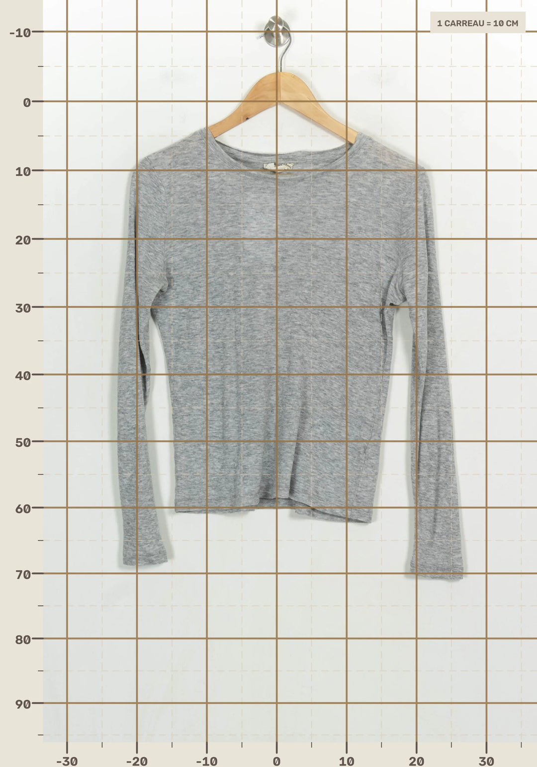 Tee-shirt Manches Longues Gris - Taille S/36 de la marque Maison 123 | PARAD122659 - Vendu par Paradigme - Image 4