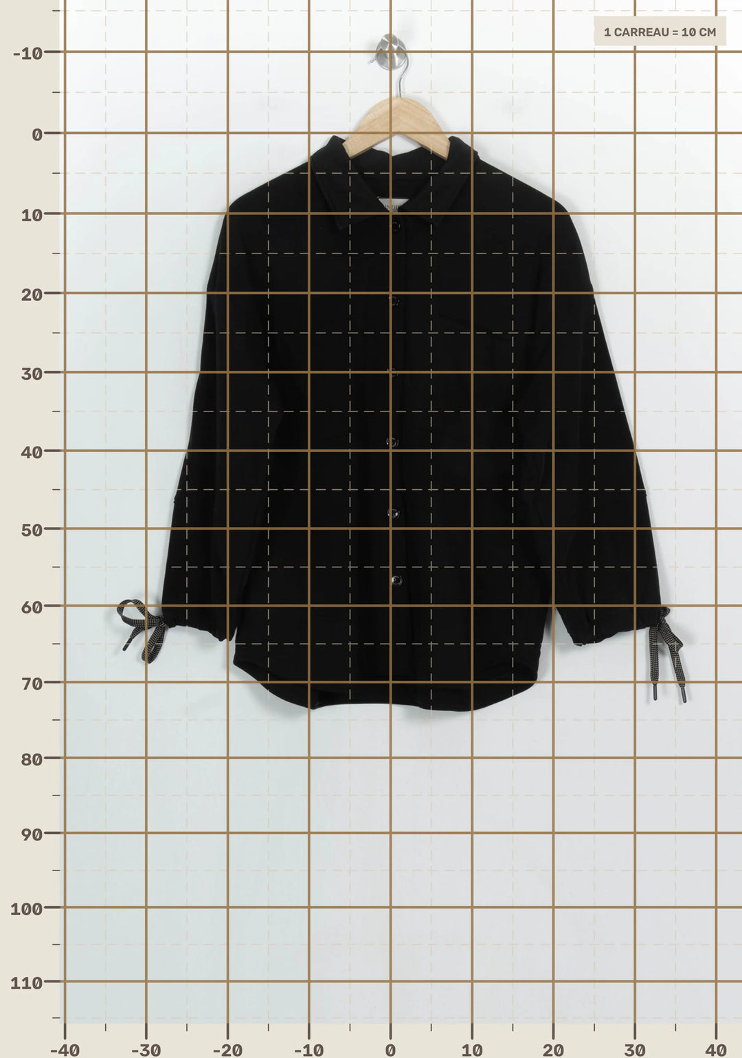 Chemise Noire - Taille L/40 de la marque Indies | PARAD122666 - Vendu par Paradigme - Image 4