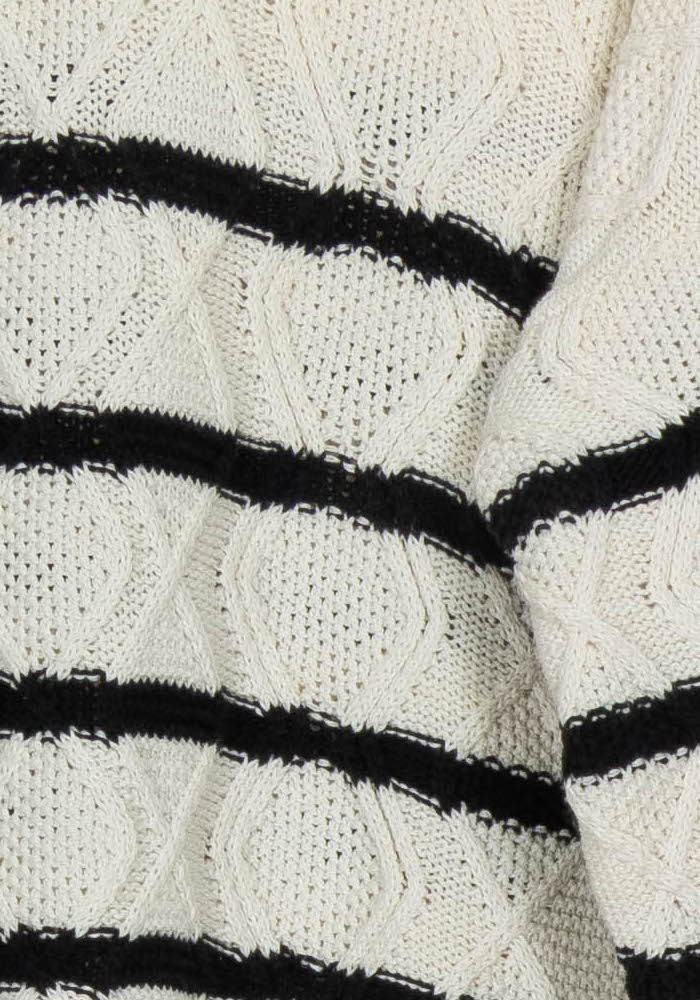Pull Blanc et Noir - Taille L/40 de la marque La Fée Maraboutée | PARAD122670 - Vendu par Paradigme - Image 3