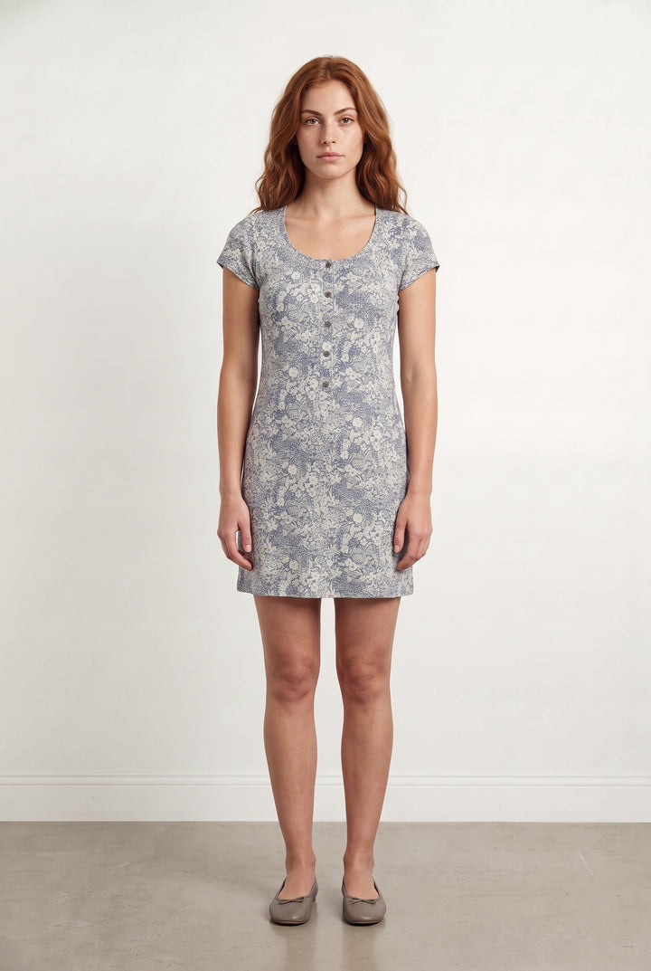 Robe Courte Bleue et Blanche - Taille M/38 de la marque Sessùn | PARAD122673 - Vendu par Paradigme - Image 1