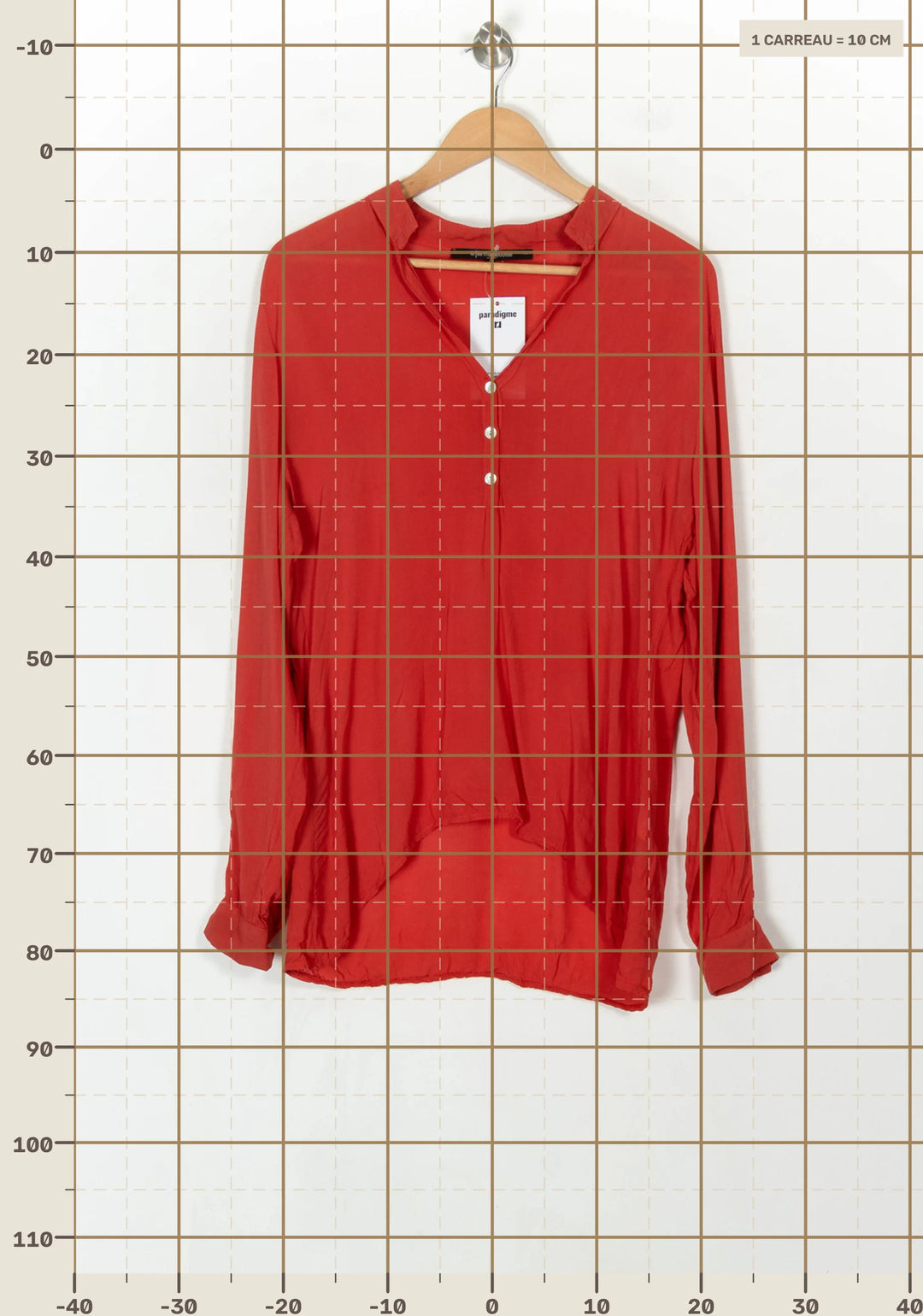 Blouse Rouge - Taille XL/42 de la marque La Fée Maraboutée | PARAD122677 - Vendu par Paradigme - Image 4