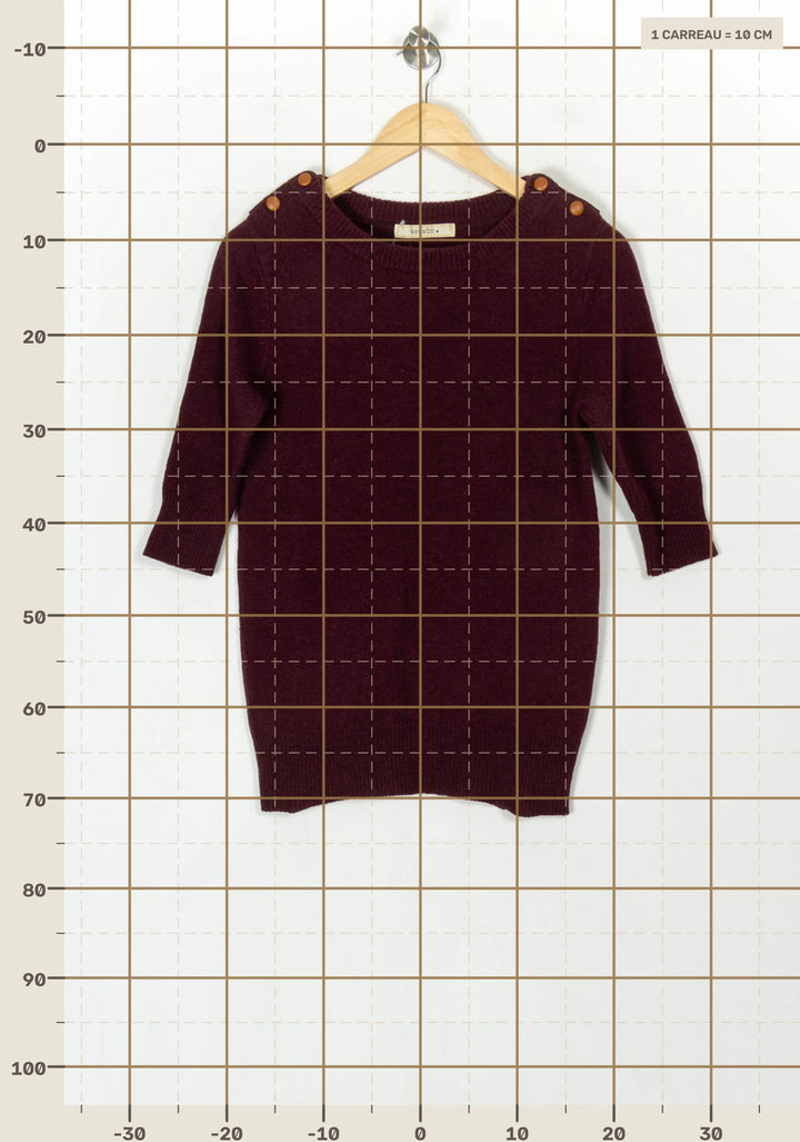 Pull Bordeaux - Taille L/40 de la marque Sessùn | PARAD122678 - Vendu par Paradigme - Image 4