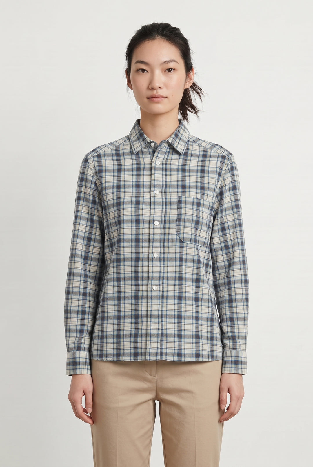Chemise à Carreaux Bleue et Blanche - Taille XS/34 de la marque A.P.C. | PARAD122687 - Vendu par Paradigme - Image 1