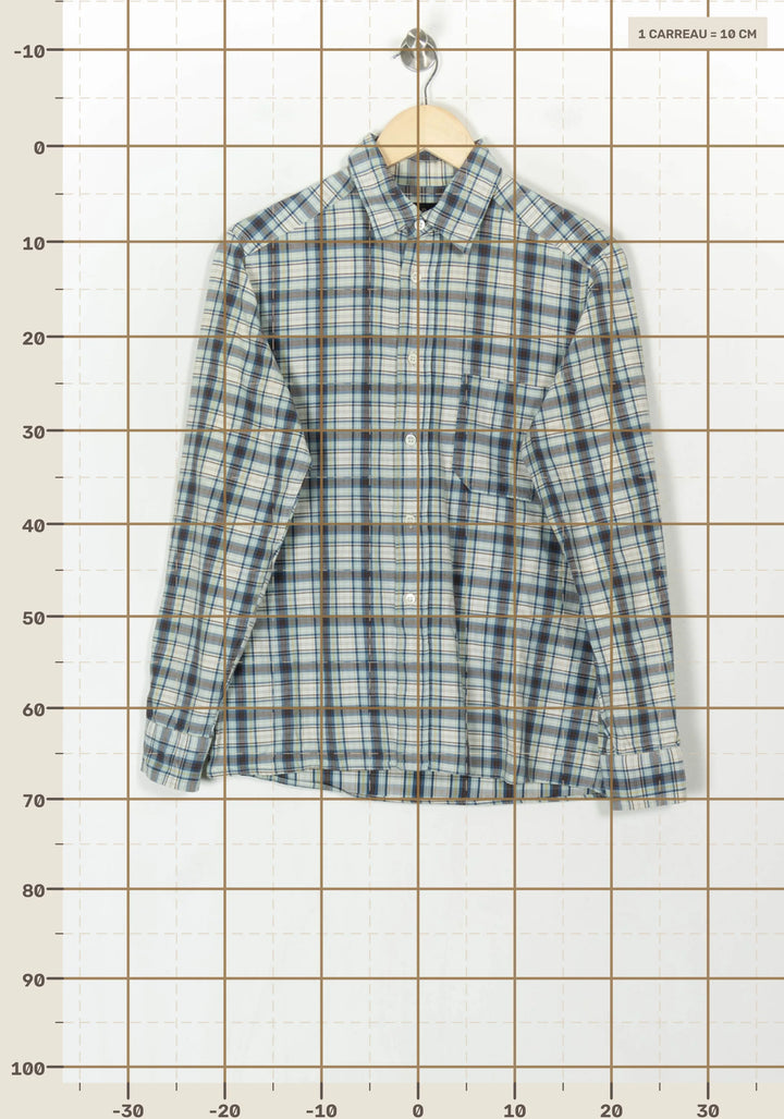 Chemise à Carreaux Bleue et Blanche - Taille XS/34 de la marque A.P.C. | PARAD122687 - Vendu par Paradigme - Image 4