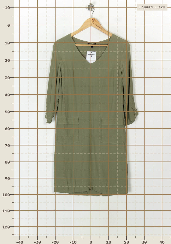 Robe Droite Verte - Taille M/38 de la marque Caroll | PARAD122690 - Vendu par Paradigme - Image 4