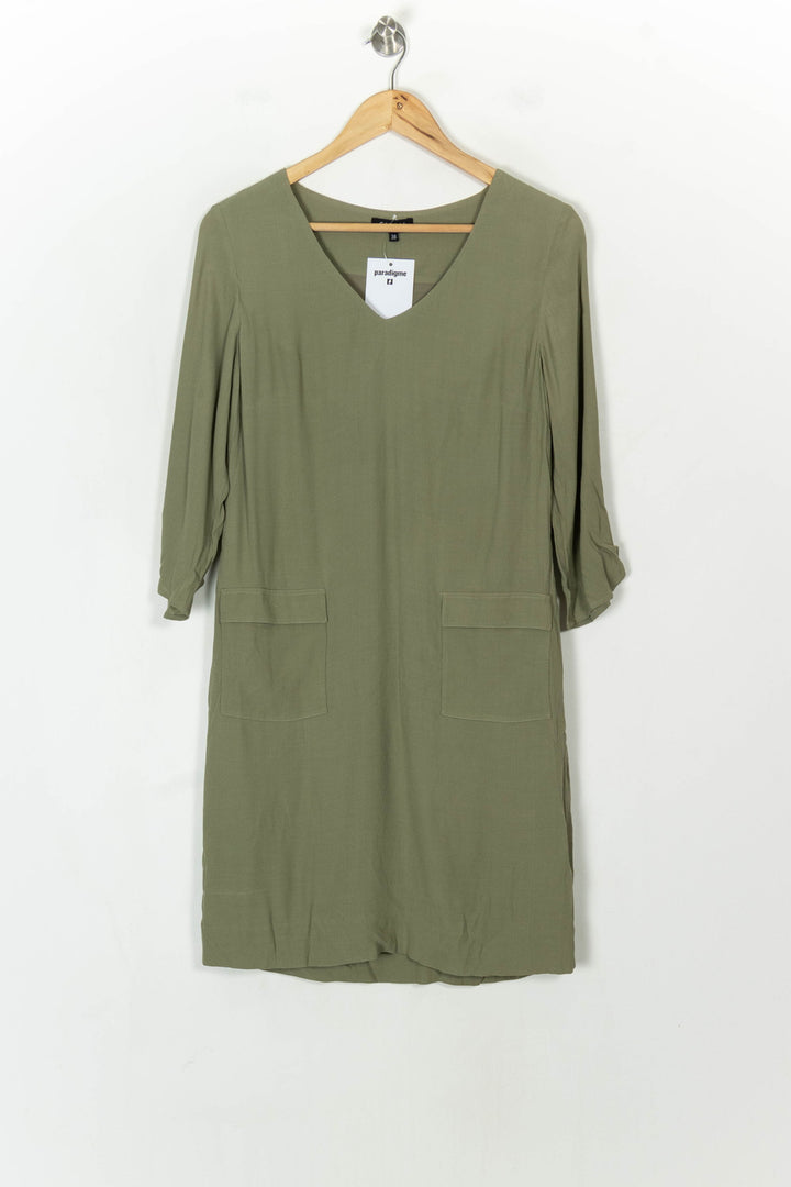 Robe Droite Verte - Taille M/38 de la marque Caroll | PARAD122690 - Vendu par Paradigme - Image 2