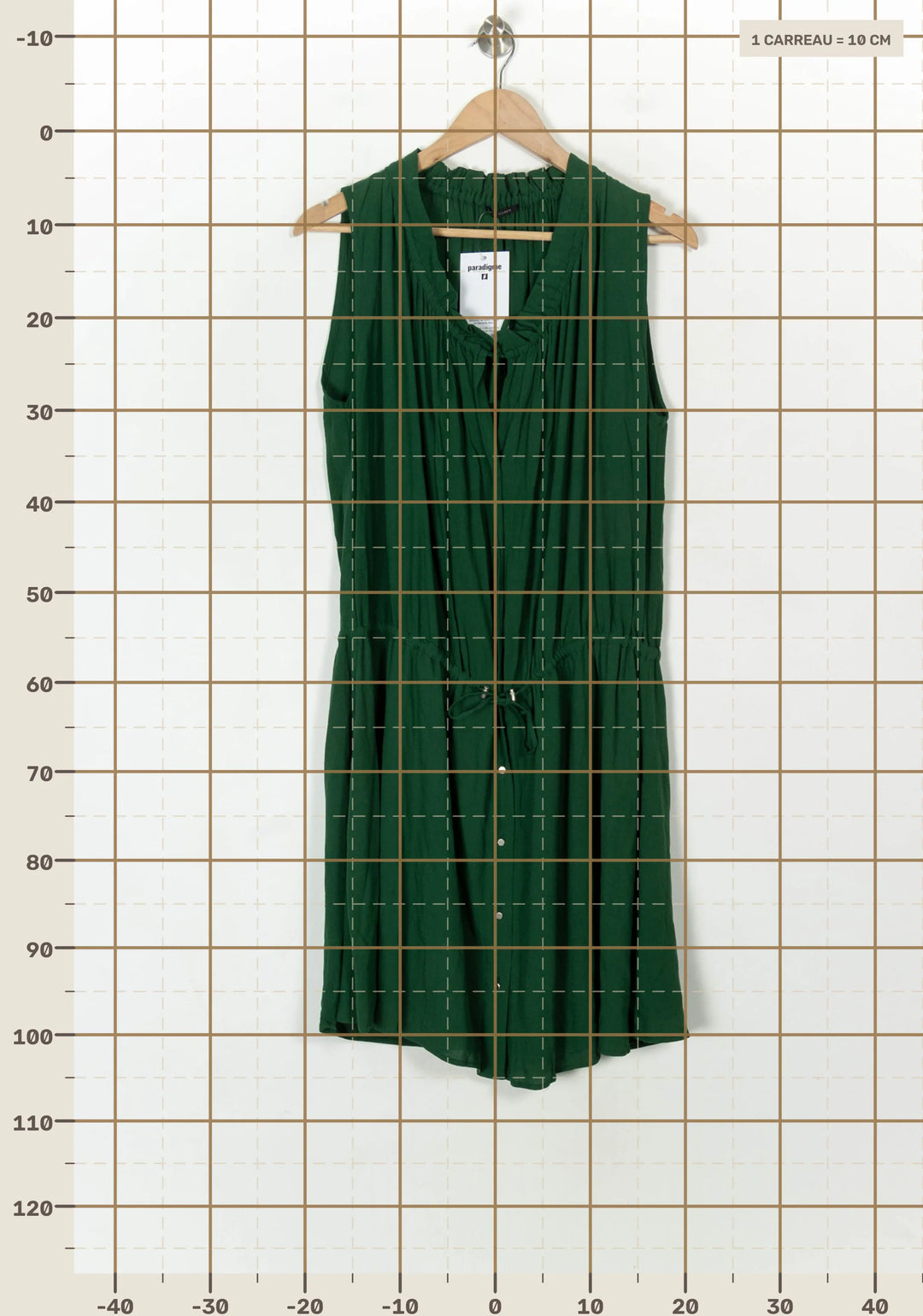 Robe Sans Manches Verte - Taille M/38 de la marque IKKS | PARAD122693 - Vendu par Paradigme - Image 4