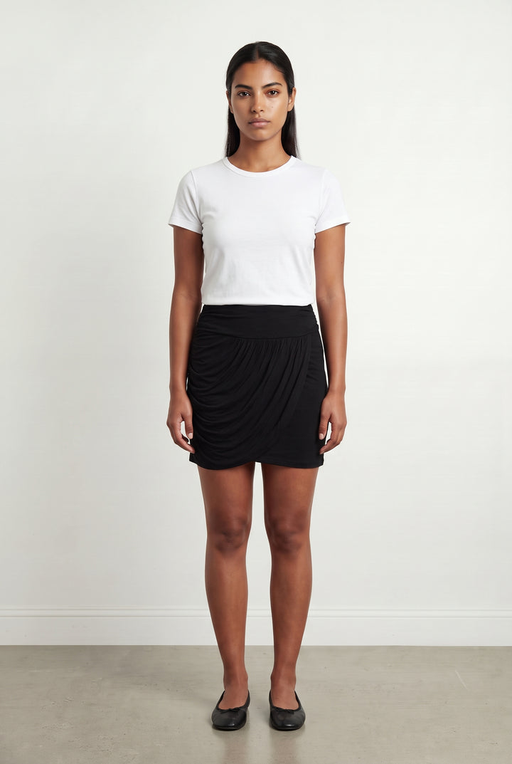Jupe Drapée Noire - Taille L/40 de la marque IKKS | PARAD122696 - Vendu par Paradigme - Image 1