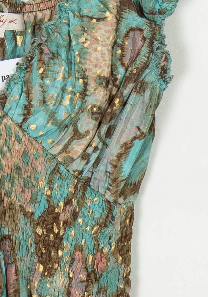 Robe Longue Verte et Marron - Taille XL/42 de la marque Derhy | PARAD122704 - Vendu par Paradigme - Image 3