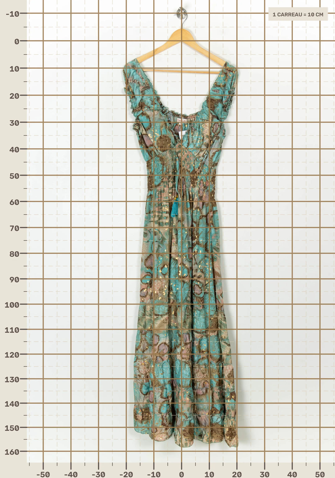 Robe Longue Verte et Marron - Taille XL/42 de la marque Derhy | PARAD122704 - Vendu par Paradigme - Image 4