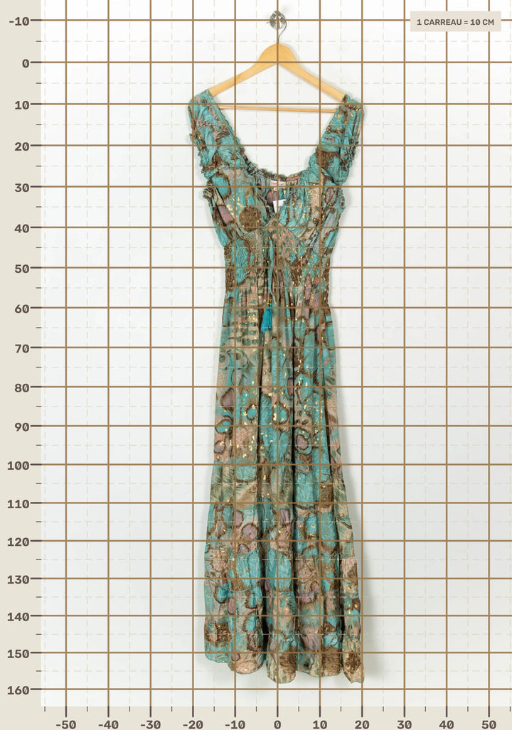 Robe Longue Verte et Marron - Taille XL/42 de la marque Derhy | PARAD122704 - Vendu par Paradigme - Image 4