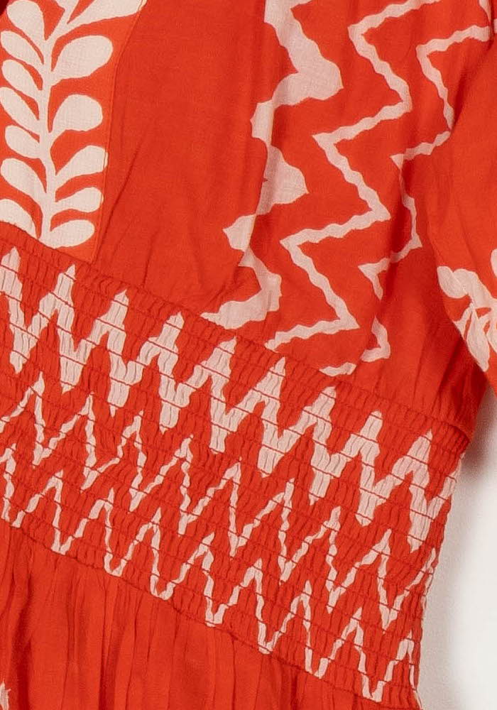 Robe Longue Orange et Blanche - Taille XL/42 de la marque Derhy | PARAD122706 - Vendu par Paradigme - Image 3