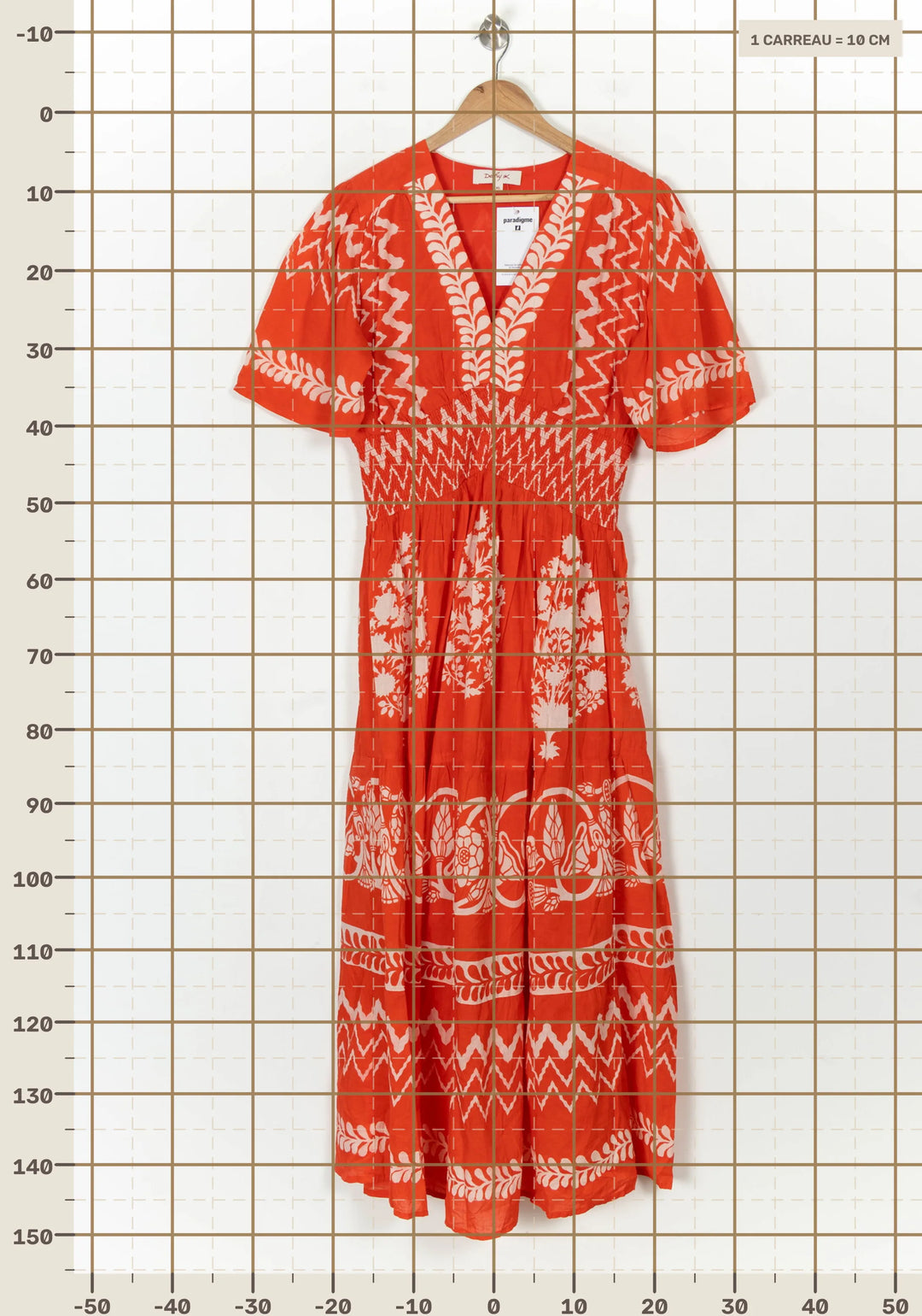 Robe Longue Orange et Blanche - Taille XL/42 de la marque Derhy | PARAD122706 - Vendu par Paradigme - Image 4