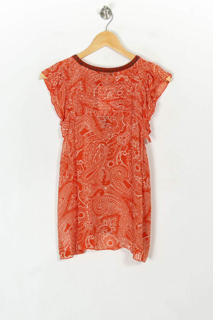 Blouse Orange et Rouge - Taille XL/42 de la marque La Fée Maraboutée | PARAD122709 - Vendu par Paradigme - Image 5