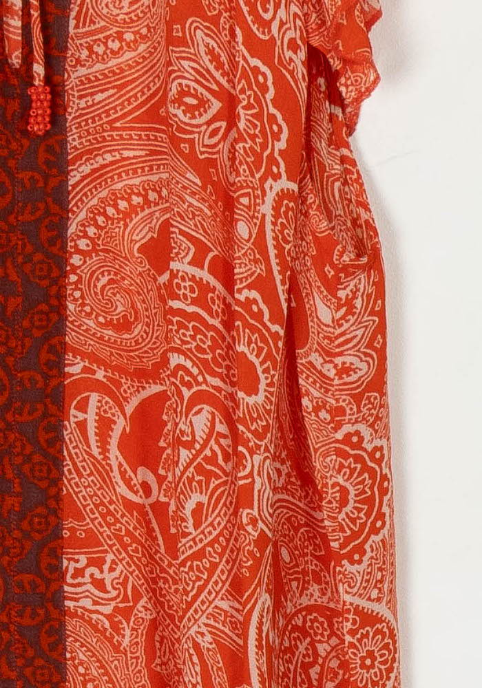 Blouse Orange et Rouge - Taille XL/42 de la marque La Fée Maraboutée | PARAD122709 - Vendu par Paradigme - Image 3