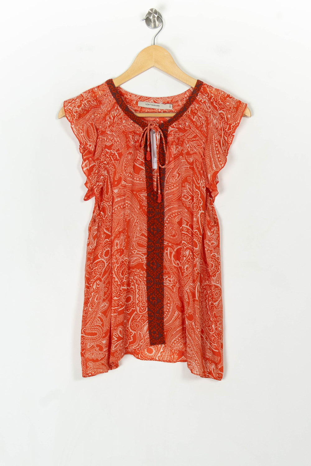 Blouse Orange et Rouge - Taille XL/42 de la marque La Fée Maraboutée | PARAD122709 - Vendu par Paradigme - Image 2