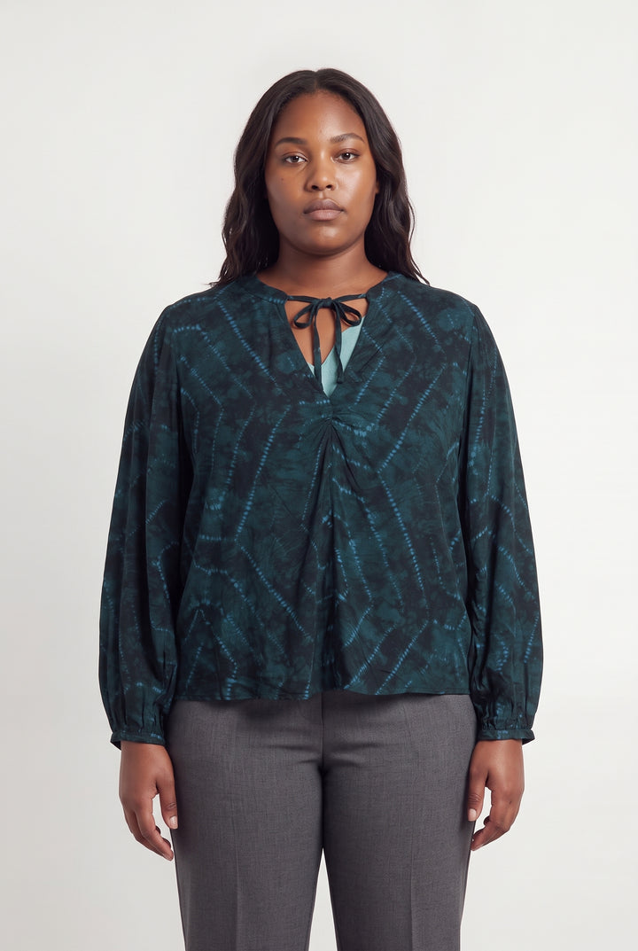 Blouse Verte et Bleue - Taille XXXL/46 de la marque La Fée Maraboutée | PARAD122710 - Vendu par Paradigme - Image 1