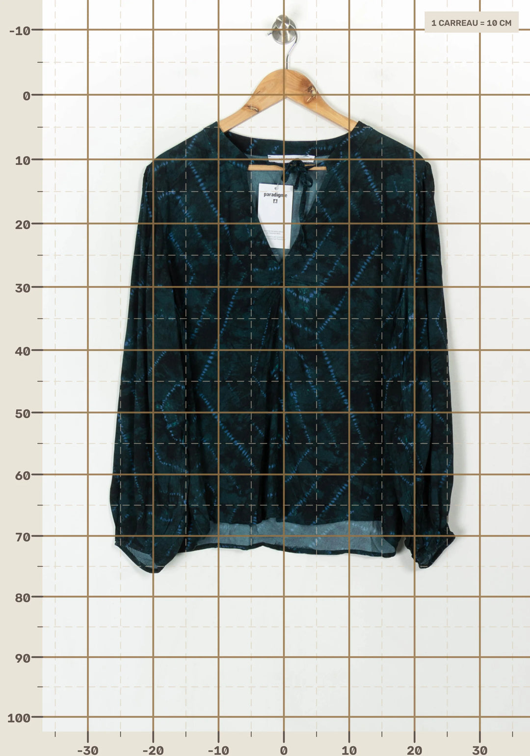 Blouse Verte et Bleue - Taille XXXL/46 de la marque La Fée Maraboutée | PARAD122710 - Vendu par Paradigme - Image 4