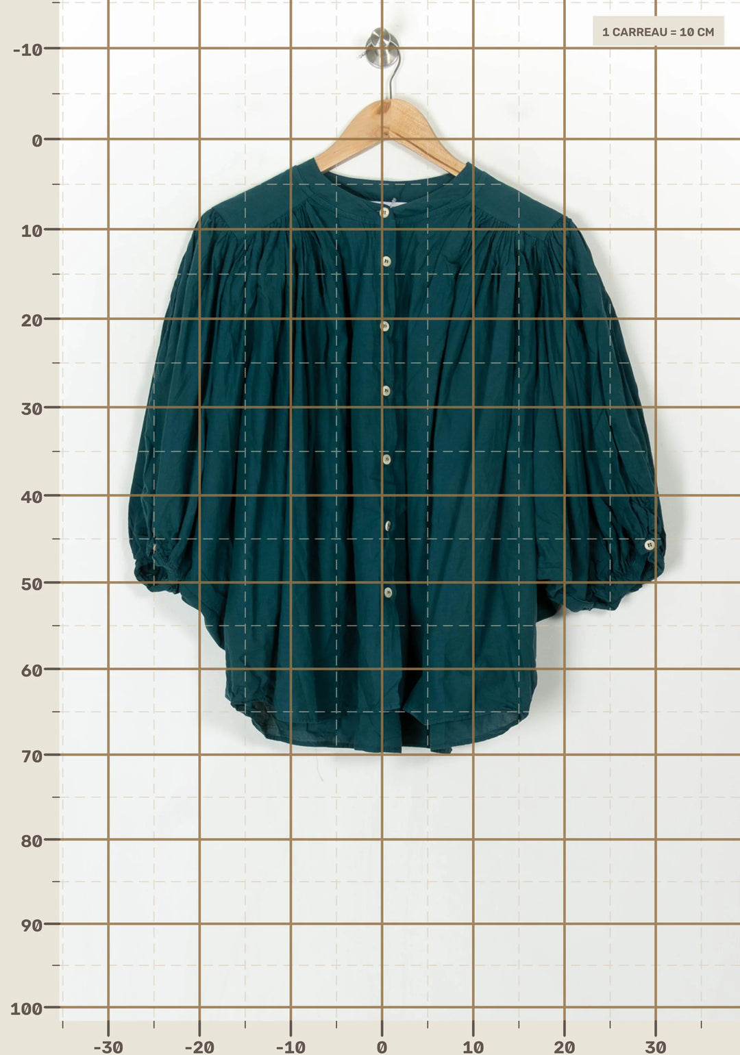 Blouse Verte - Taille XL/42 de la marque La Fée Maraboutée | PARAD122711 - Vendu par Paradigme - Image 4