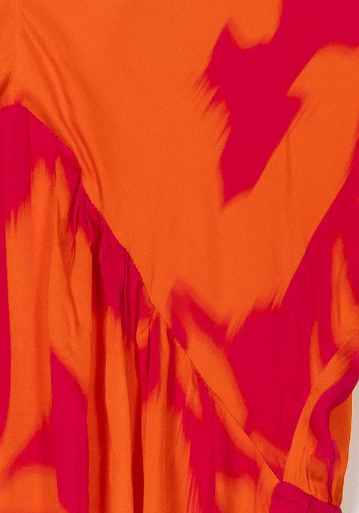 Robe Orange et Rouge - Taille XXL/44 de la marque La Fée Maraboutée | PARAD122715 - Vendu par Paradigme - Image 3