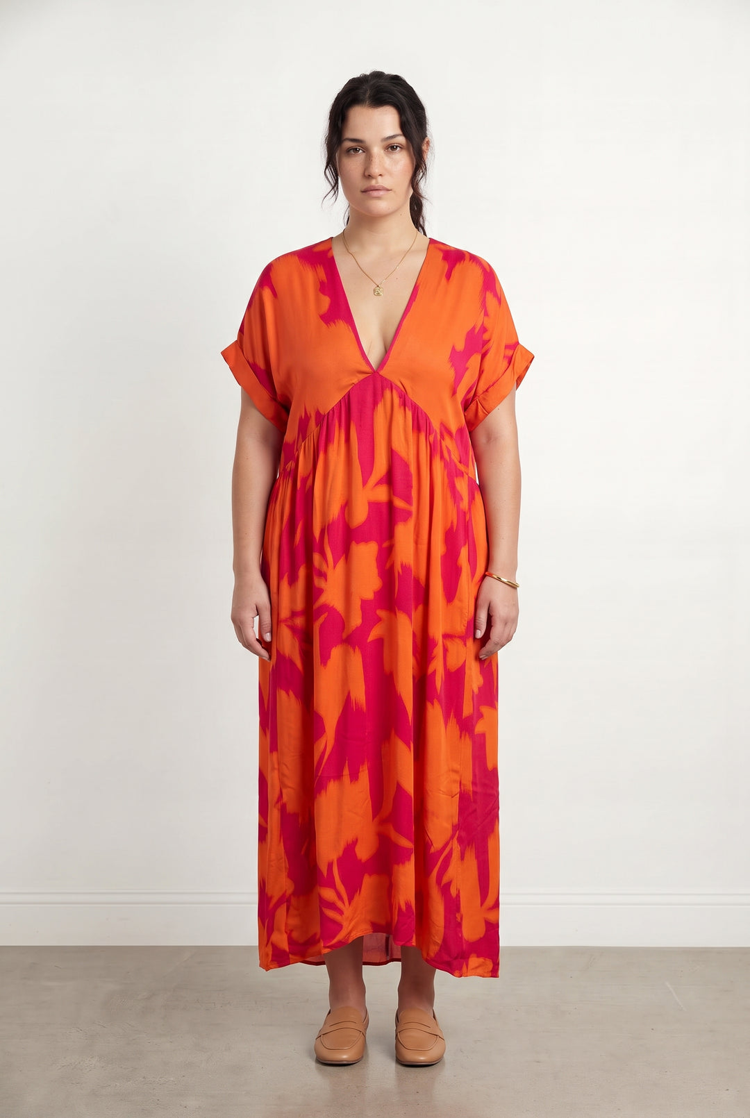 Robe Orange et Rouge - Taille XXL/44 de la marque La Fée Maraboutée | PARAD122715 - Vendu par Paradigme - Image 1