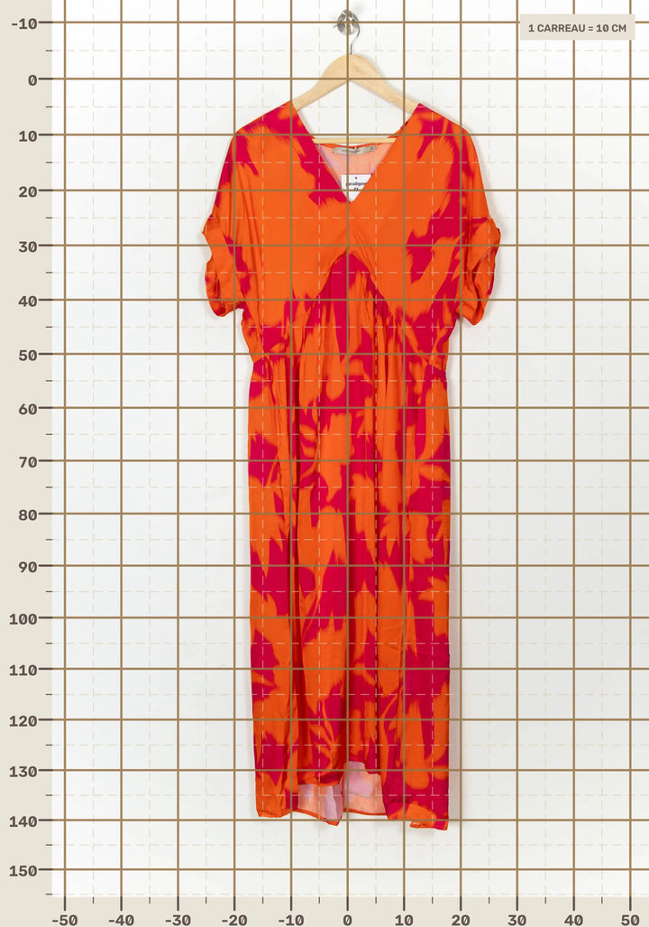 Robe Orange et Rouge - Taille XXL/44 de la marque La Fée Maraboutée | PARAD122715 - Vendu par Paradigme - Image 4