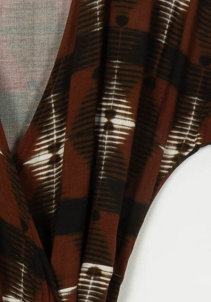 Robe Longue Marron et Noire - Taille XXL/44 de la marque La Fée Maraboutée | PARAD122716 - Vendu par Paradigme - Image 3
