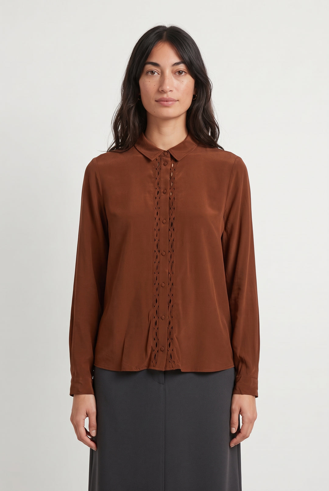 Chemise Marron - Taille M/38 de la marque Sézane | PARAD122718 - Vendu par Paradigme - Image 1