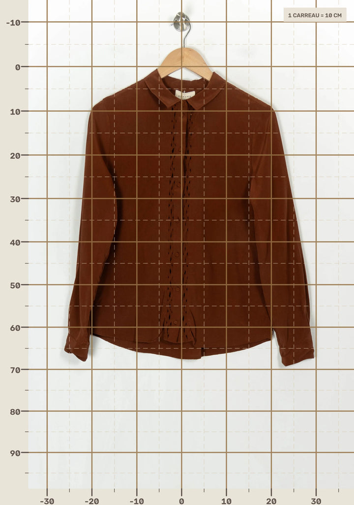 Chemise Marron - Taille M/38 de la marque Sézane | PARAD122718 - Vendu par Paradigme - Image 4
