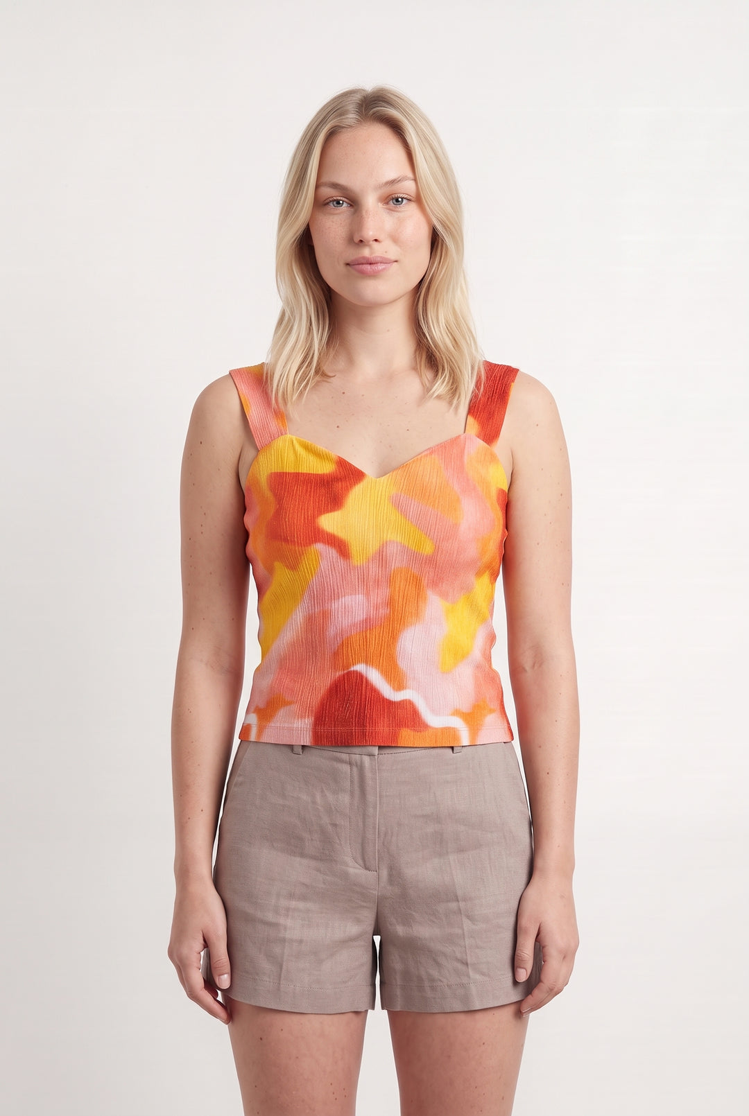 Débardeur Rose et Jaune - Taille L/40 de la marque Soi Paris | PARAD122719 - Vendu par Paradigme - Image 1