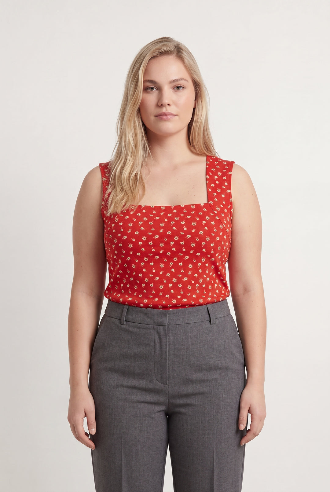 Débardeur Rouge à Fleurs Blanches - Taille XL/42 de la marque Rouje | PARAD122723 - Vendu par Paradigme - Image 1