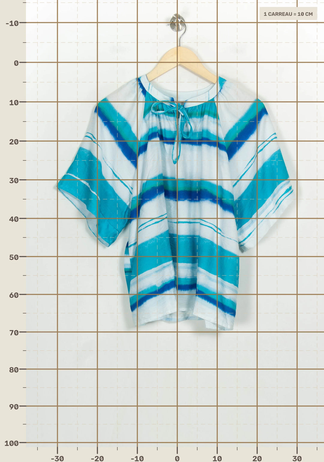 Blouse Blanche et Bleue - Taille XL/42 de la marque La Fée Maraboutée | PARAD122728 - Vendu par Paradigme - Image 4