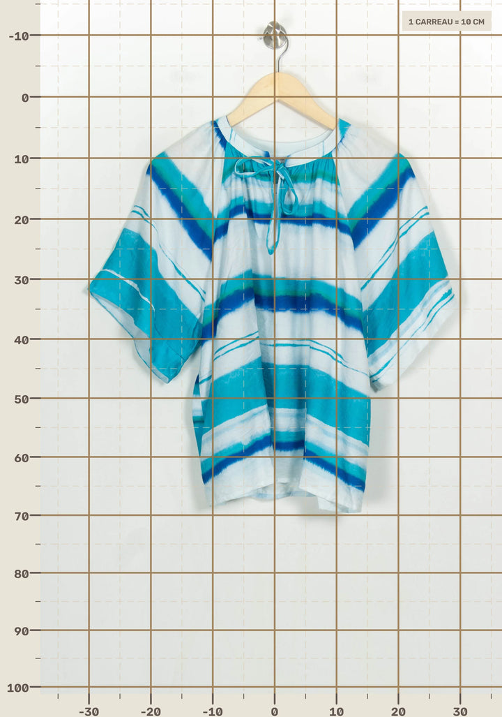 Blouse Blanche et Bleue - Taille XL/42 de la marque La Fée Maraboutée | PARAD122728 - Vendu par Paradigme - Image 4