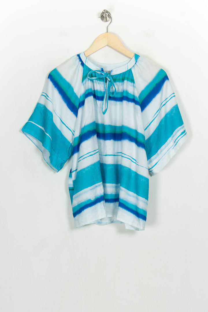 Blouse Blanche et Bleue - Taille XL/42 de la marque La Fée Maraboutée | PARAD122728 - Vendu par Paradigme - Image 2