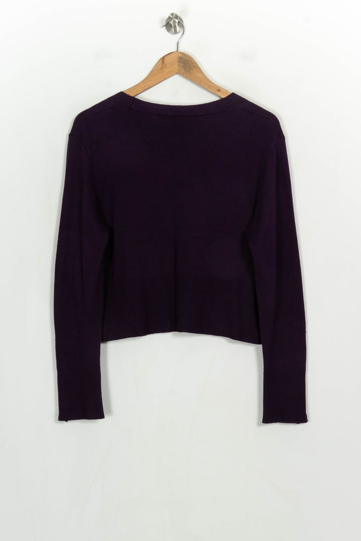 Cardigan Violet - Taille M/38 de la marque La Fée Maraboutée | PARAD122731 - Vendu par Paradigme - Image 5