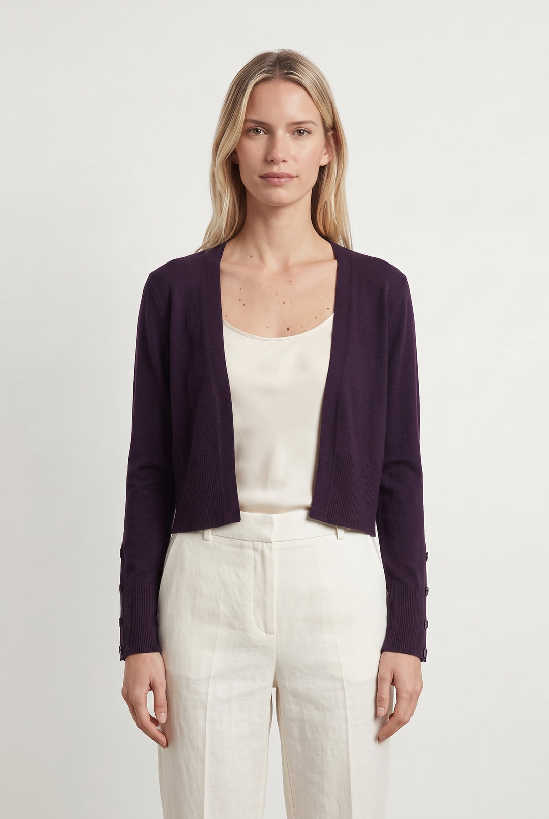 Cardigan Violet - Taille M/38 de la marque La Fée Maraboutée | PARAD122731 - Vendu par Paradigme - Image 1