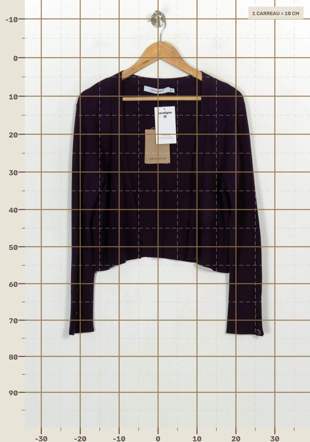 Cardigan Violet - Taille M/38 de la marque La Fée Maraboutée | PARAD122731 - Vendu par Paradigme - Image 4