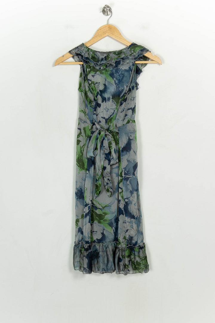Robe Longue Bleu et Vert - Taille M/38 de la marque La Fée Maraboutée | PARAD122732 - Vendu par Paradigme - Image 5